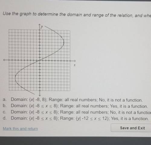 use the graph to determine the domain and range of the relation , and whether the relation is a fun