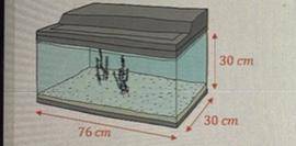 PLEASE HELP 30 cm

30 cm
76 cm
Casa wames to put a layer of sand at the bottom of the tank. The sa
