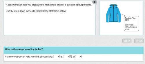 A statement can help you organize the numbers to answer a question about percents.

Use the drop-d