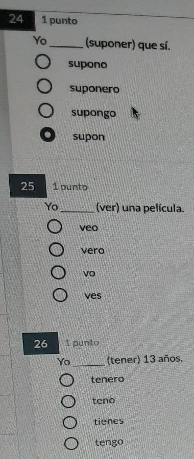 I need help im struggling with spanish need help with 24 to 26 proof of work​