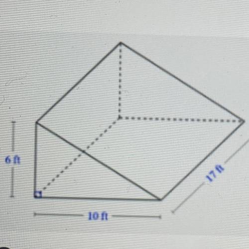 3. What is the volume of the triangular prism in the diagram below.
Answer in cubic feet *