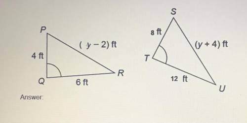 Given that these triangles are similar, what is the perimeter of triangle PQR? Show your work.