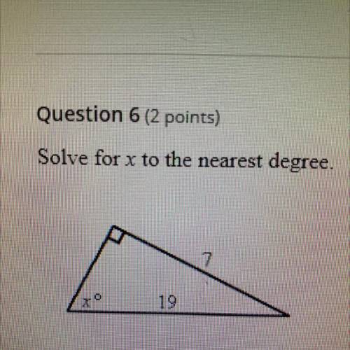 Solve for x to the nearest degree.