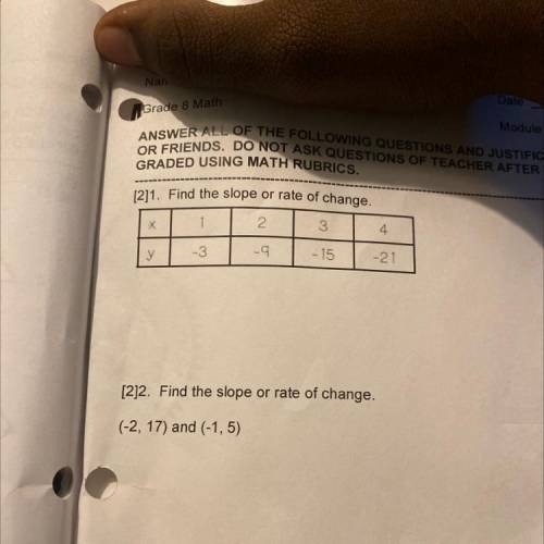 Find the slope or rate of change.
Need help hurry hurry