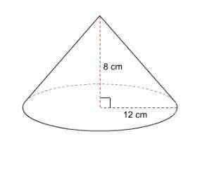 What is the approximate volume of the cone?

Use 3.14 for π.
A 1206 cm³
B 2170 cm³
C 3260 cm³
C 65