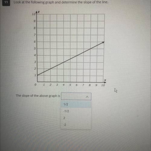 Look at the following graph and determine the slope of the line.