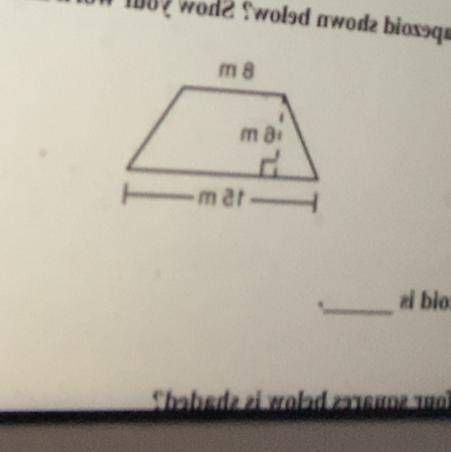 What is the area of the trapezoid shown below the numbers are 8 on top 6 height 15 on bottom