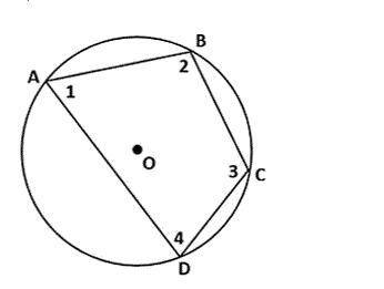 Quadrilateral ABCD is inscribed in circle O as shown below

Which of the following would be used t