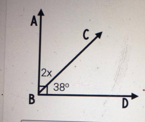 Angle ABC and angle CBD are complementary. What is the value of x?