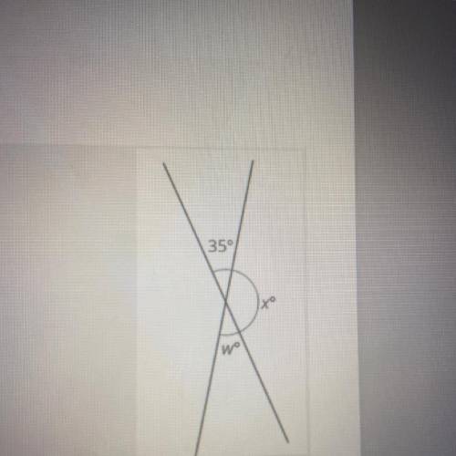Solve for angle x in the diagram:
X
35
w
