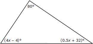 HELP

A triangle and its angle measures are shown in the diagram. What is the value