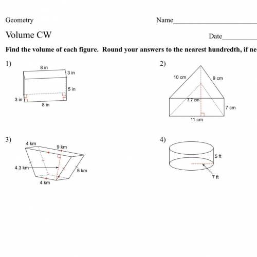 Find the answers for 1-4 volume geometry