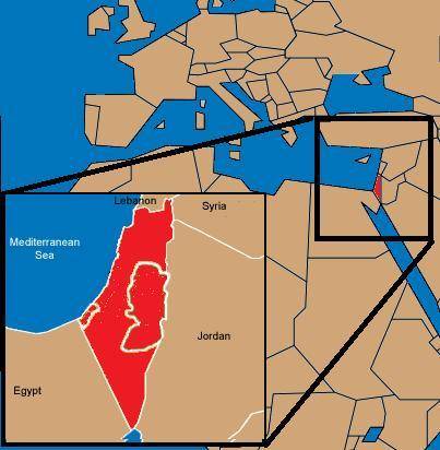 How do both Palestinian Arabs and Israeli Jews view the region indicated in the map above?

a)Both