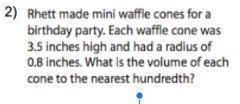 What is the volume of each cone to the nearest hundredth? pls i need help