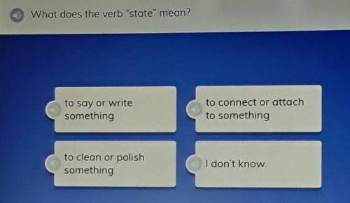 What does the verb state mean?​