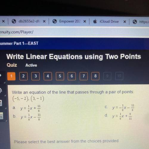 ILL GIVE BRAINLIEST HELP

Write an equation of the line that passes through a pair of points:
(-5,