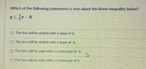 Which of the following statements is true about the linear inequality below ?