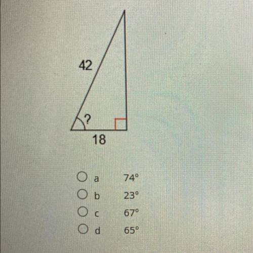 Find the measurement of the indicated angle to the nearest degree.
Geometry