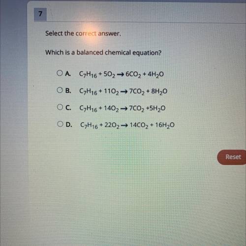 Which is a balanced chemical equation?