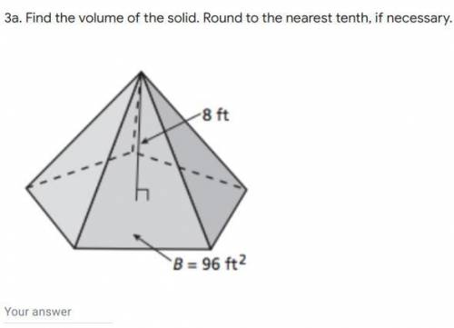 Find the volume of the solid. Round to the nearest tenth, if necessary.