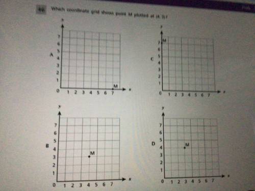 Help please I need it DONT scam 
Which coordinate grid shows points and plotted at (4.3)