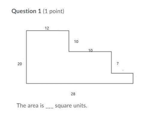 The area is ___ square units
