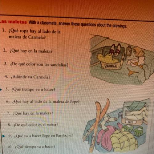 Please answer these questions, they’re simple but I need them quick, I also have another spanish on