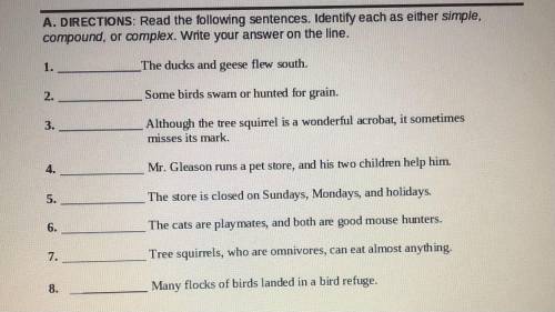 Can someone please help identify the following sentence structures? Identify as simple, compound, o