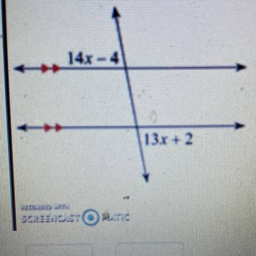 Plugging in x back in the equation which is 6, what is the measure of this alternate exterior angle