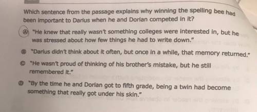 Which the sentence from the passage explains why winning the spelling bee had been important to Dar