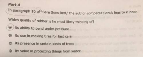 Sara Sees Red ,the author compares Sara's legs to rubber .