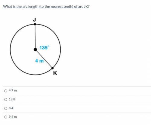 PLZ HELP ASAP What is the arc length (to the nearest tenth) of arc JK?
