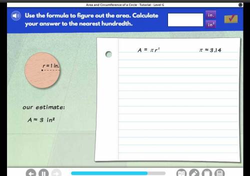 Use the formula to figure out the area. Calculate your answer to the nearest hundredth.
