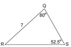 Determine the measure of ∠R, rounded to the nearest tenth of a degree.

Question 6 options:
A) 
44