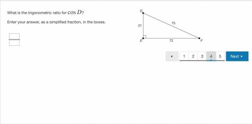 What is the trigonometric ratio for cosD?