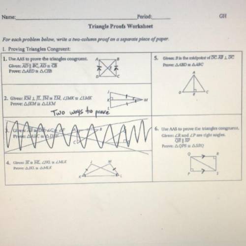 Triangle proofs Worksheet