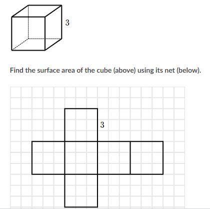 Problem

Check out this cube:
The figure presents a cube. The length of one edge is labeled as 3 u