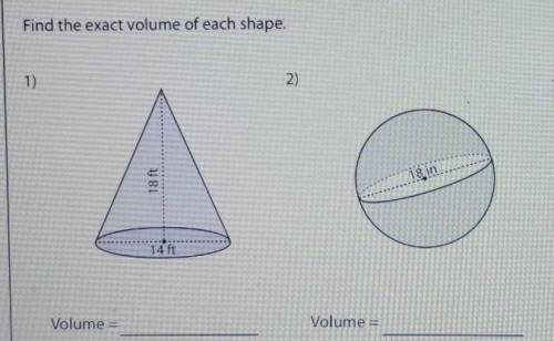 I need the volume of these two, please give me a quick answer. I don't have much time​