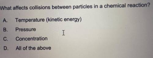 What affects collisions between particles in a chemical reaction?