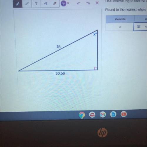 (HELP URGENT)Use inverse trig to find the measure of angle x