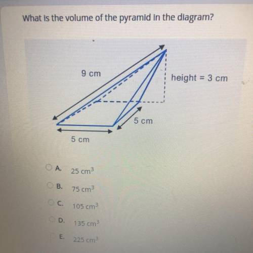 What is the volume of the pyramid in the diagram?