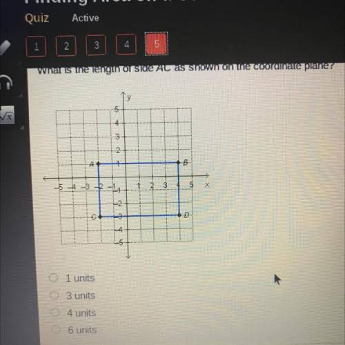 What is the length of side AC as shown on the coordinate plane?
ТУ