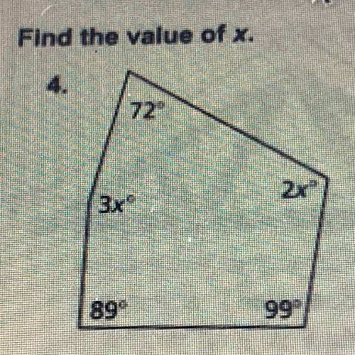 Find the value of x. Pls answer asap