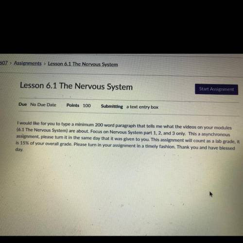 THE NERVOUS SYSTEM!

Plz someone help me 200words PLZ DO HELP ME ANYPNE WHO KNOWS THIS ITS DUE TOD