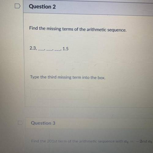 Find the missing the terms of the arithmetic sequence