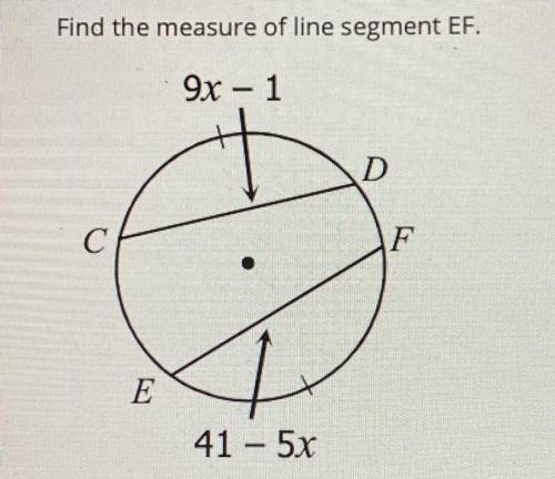 Find the measure of line segment EF plsss help
