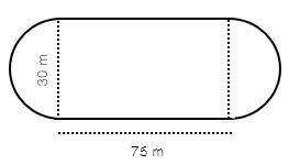 Joyce goes walking on a track shaped like the solid line in the diagram shown. Find the total area