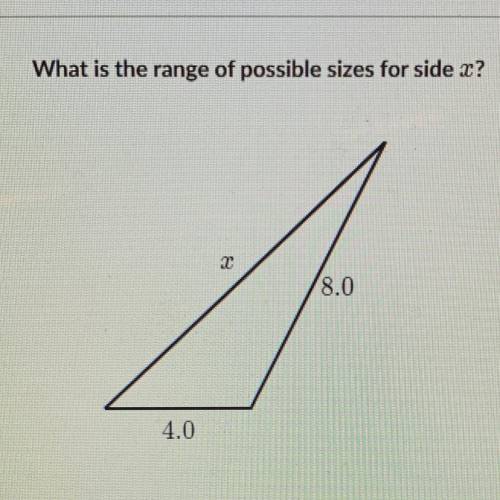 What is the range of possible sizes for x?