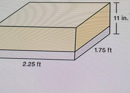 The figure shows a tank in the form of a rectanglular prisim that is 25% full of water. how many mo