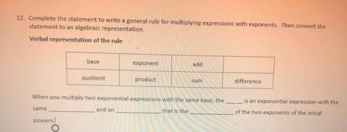 When you multiply two exponential expressions with the same base, the___